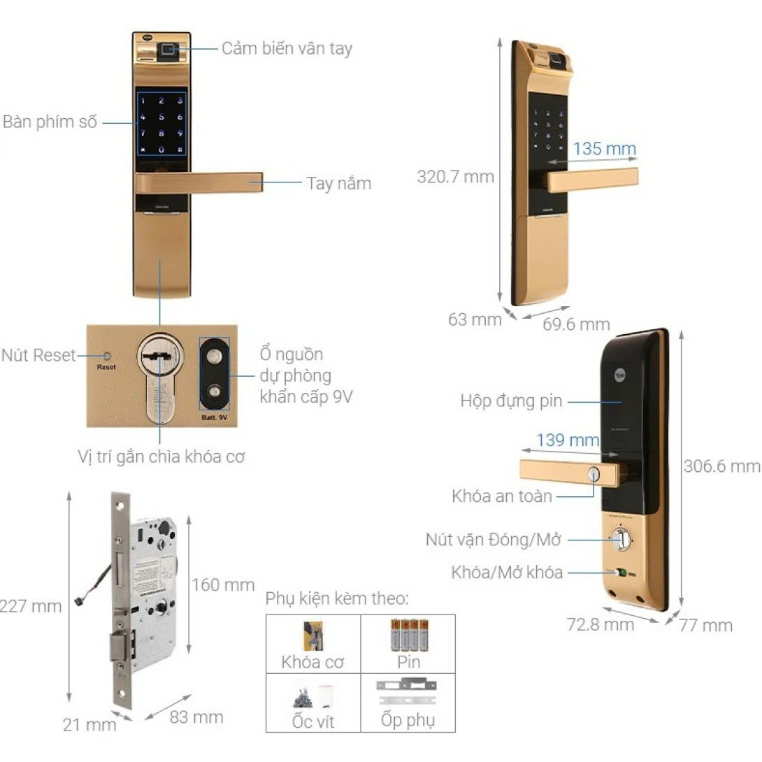 khóa cửa vân tay Yale